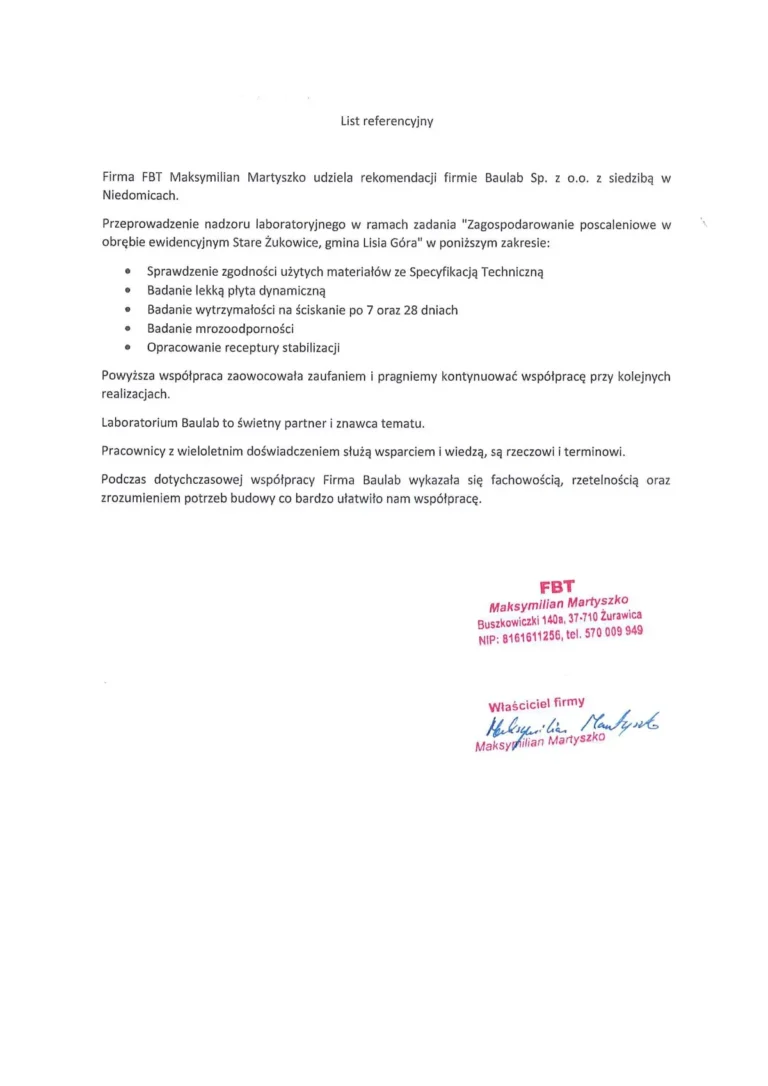 Laboratorium BAULAB Niedomice